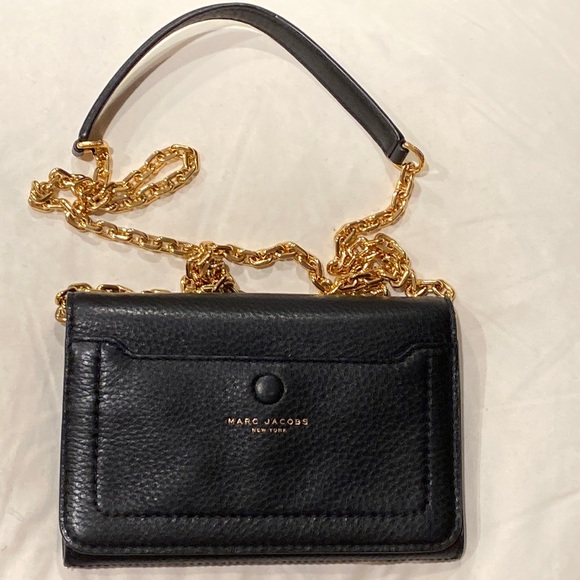 MARC JACOBS NEW YORK EMPIRE CITY WALLET CROSBODY BAG PURSE GOLD CHAIN - Picture 6 of 16